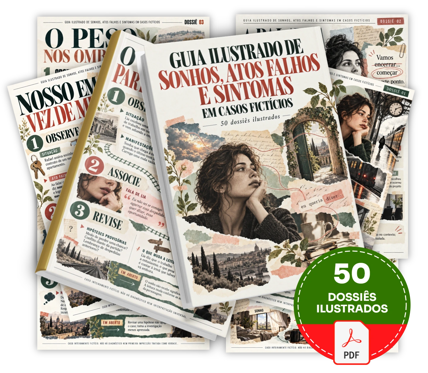 50 dossiês ilustrados de para entender como a psicanálise lê sonhos, atos falhos e sintomas.